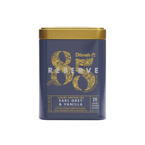 Dilmah 85 Reserve Earl Grey & Vanilla Tea Tin Caddy - 20 Luxury Leaf Tea Bags