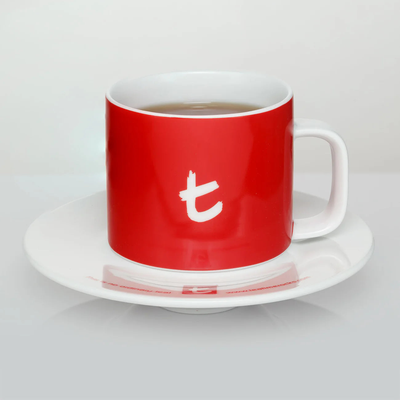 t-Series Mug & Saucer - 250ml (Sky Blue, Lime Green, Cherry Red)