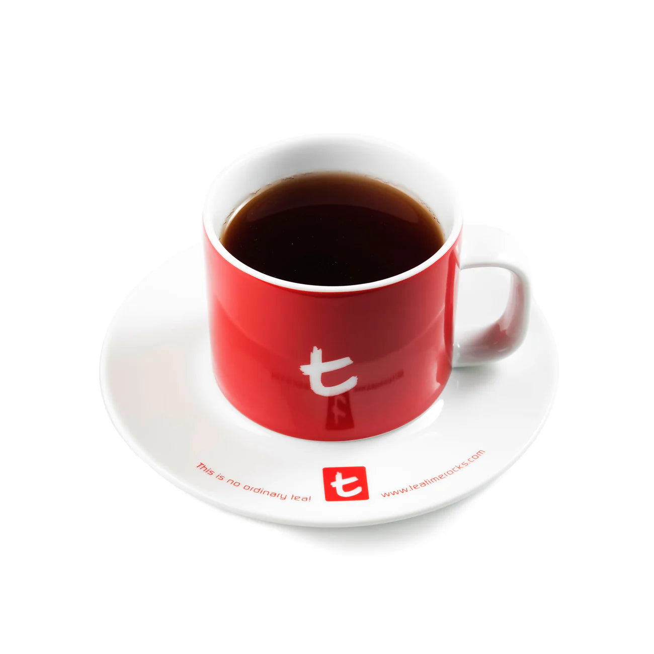 t-Series Mug & Saucer - 250ml (Sky Blue, Lime Green, Cherry Red)