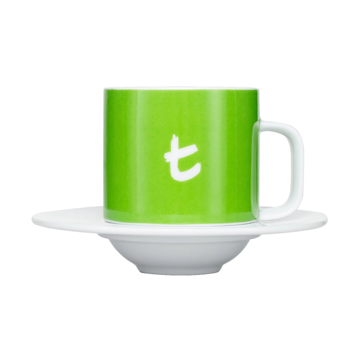 t-Series Mug & Saucer - 250ml (Sky Blue, Lime Green, Cherry Red)