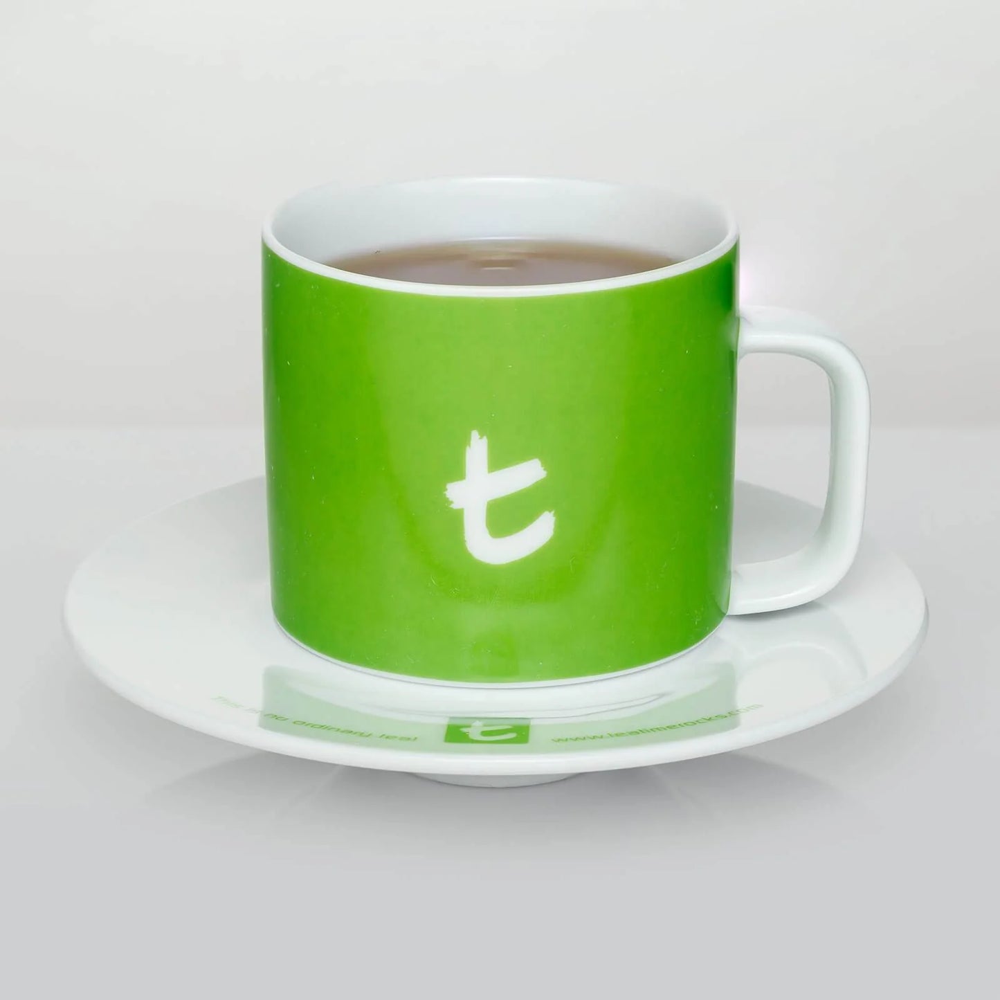 t-Series Mug & Saucer - 250ml (Sky Blue, Lime Green, Cherry Red)