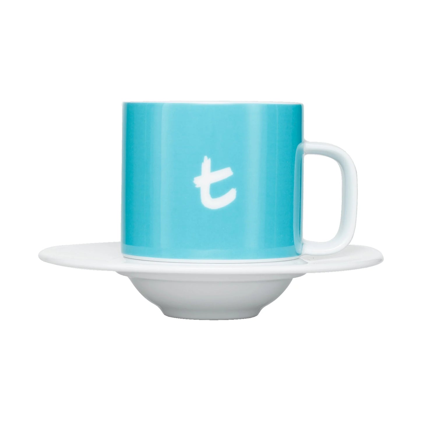 t-Series Mug & Saucer - 250ml (Sky Blue, Lime Green, Cherry Red)