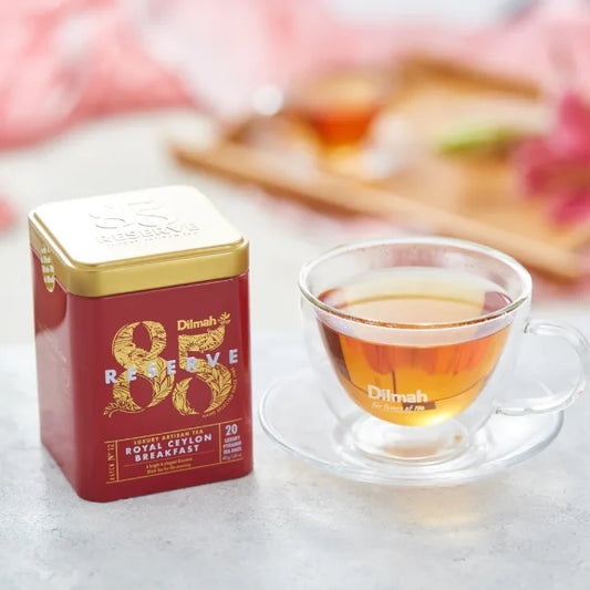 Dilmah 85 Reserve Royal Ceylon Breakfast Tea Tin Caddy - 20 Luxury Leaf Tea Bags