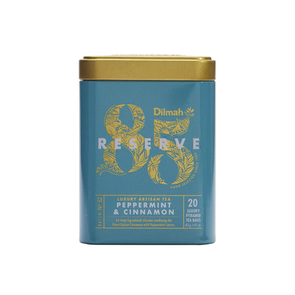 Dilmah 85 Reserve Peppermint & Cinnamon Tea Tin Caddy - 20 Luxury Leaf Tea Bags