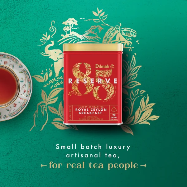 Dilmah 85 Reserve Royal Ceylon Breakfast Tea Tin Caddy - 20 Luxury Leaf Tea Bags