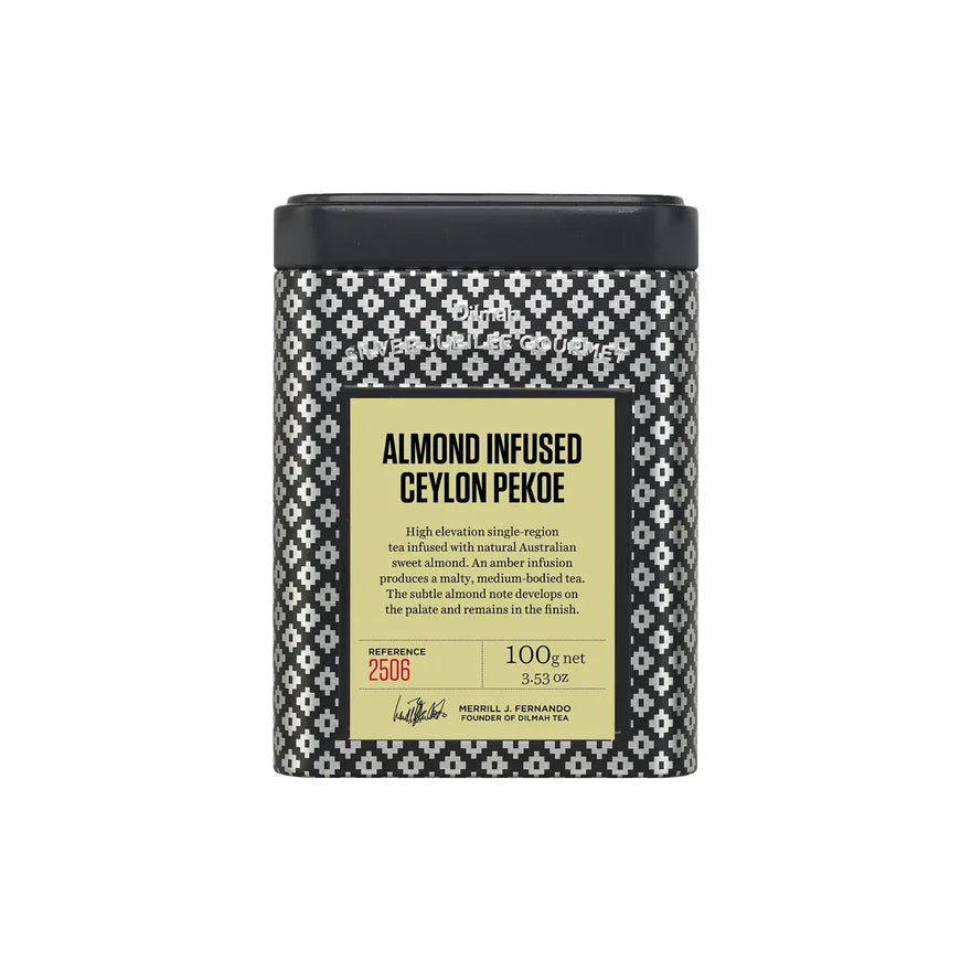 Dilmah Silver Jubilee Gourmet Almond Infused Ceylon Pekoe – 100g tin caddy