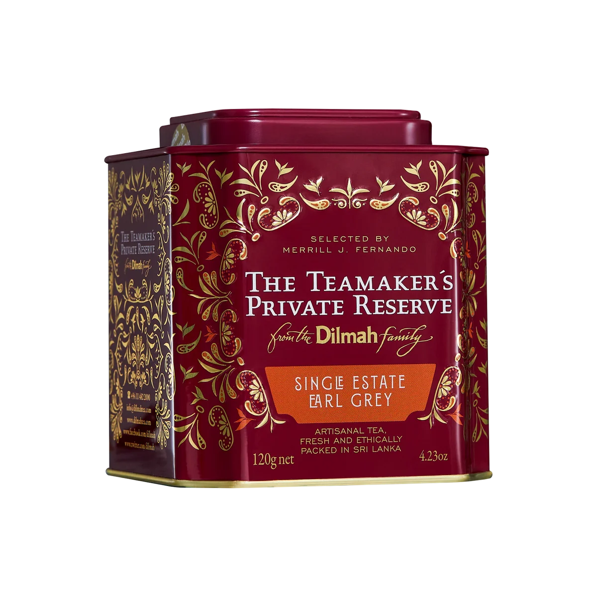 Dilmah The Teamaker's Private Reserve Single Estate Earl Grey Ceylon Black Tea Caddy-120g Loose Leaf