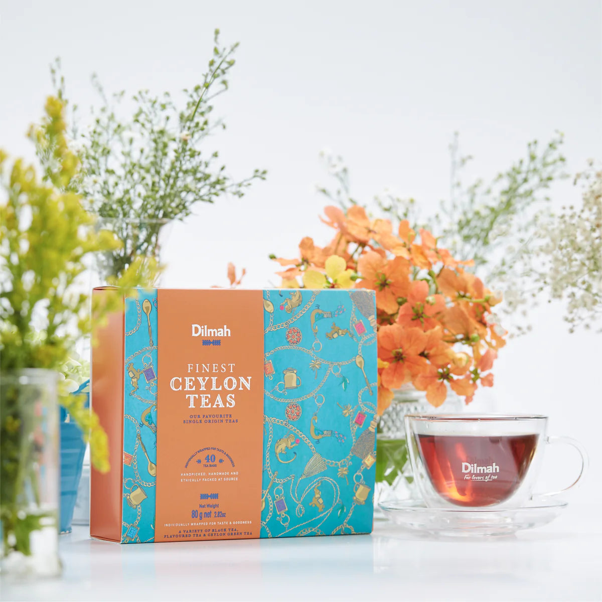 Dilmah Finest Ceylon Teas Variety Gift Pack - 40 Individually Wrapped Tea Bags