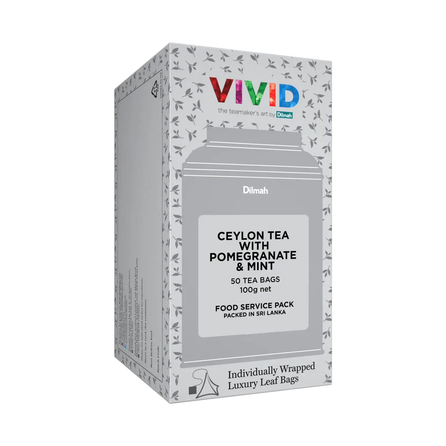 Dilmah VIVID Ceylon Tea with Pomegranate and Mint - 50 Tea Bags