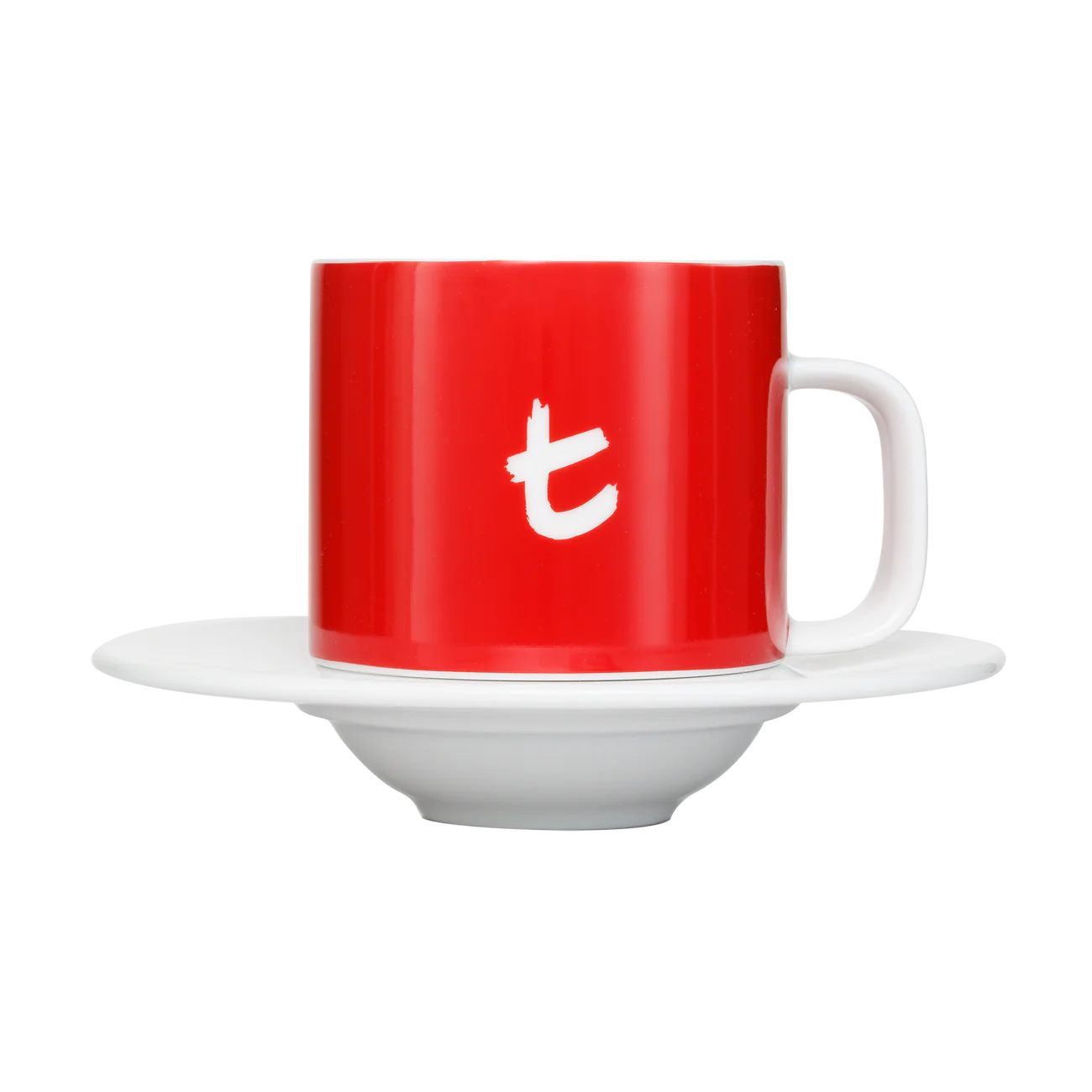 t-Series Mug & Saucer - 250ml (Sky Blue, Lime Green, Cherry Red)