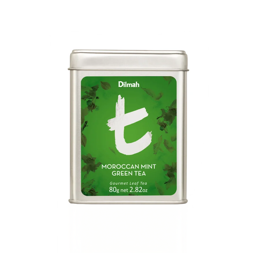 Dilmah t-Series Moroccan Mint Green Tea Tin Caddy 80g