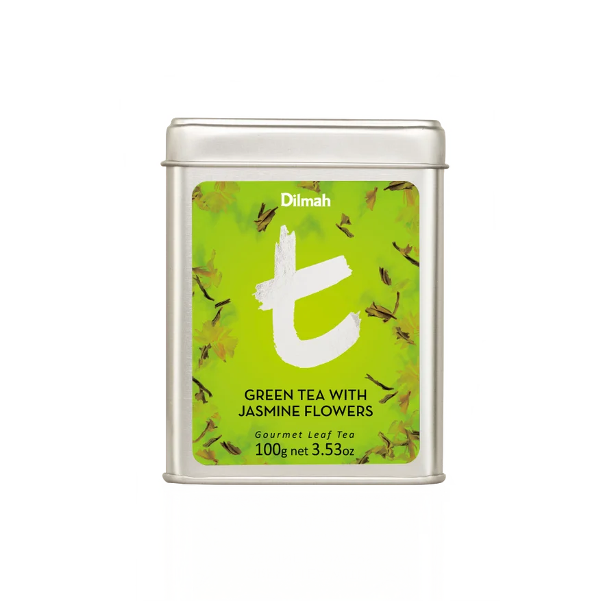 Dilmah t-Series Green Tea with Jasmine Flowers Tin Caddy